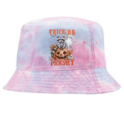 Trick Or Trashy Raccoon Feral Girl Halloween Feral Halloween Tie-Dyed Bucket Hat