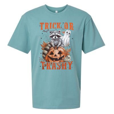 Trick Or Trashy Raccoon Feral Girl Halloween Feral Halloween Sueded Cloud Jersey T-Shirt