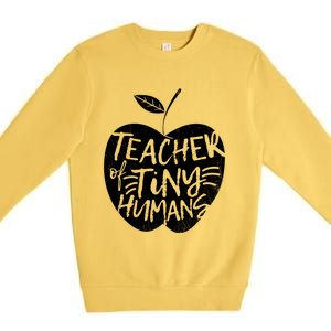 Teacher Of Tiny Hu Funny Preschool Kindergarten Teacher Gift Premium Crewneck Sweatshirt