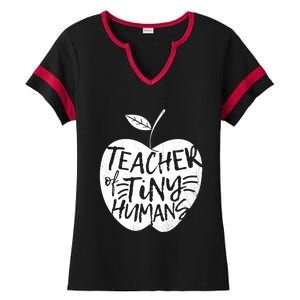 Teacher Of Tiny Hu Funny Preschool Kindergarten Teacher Gift Ladies Halftime Notch Neck Tee