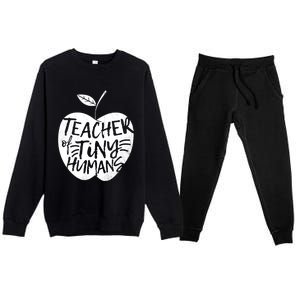 Teacher Of Tiny Hu Funny Preschool Kindergarten Teacher Gift Premium Crewneck Sweatsuit Set