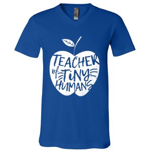 Teacher Of Tiny Hu Funny Preschool Kindergarten Teacher Gift V-Neck T-Shirt