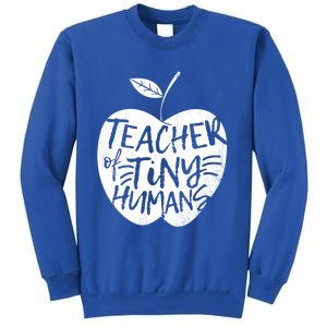 Teacher Of Tiny Hu Funny Preschool Kindergarten Teacher Gift Tall Sweatshirt