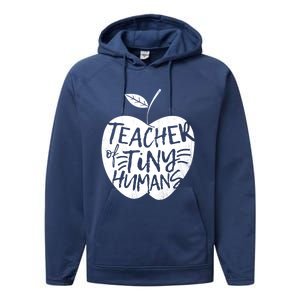 Teacher Of Tiny Hu Funny Preschool Kindergarten Teacher Gift Performance Fleece Hoodie