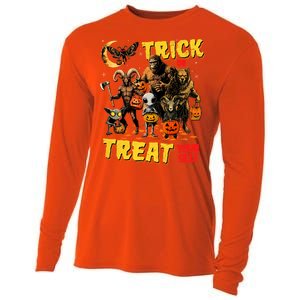 Trick Or Treat Yourself Cryptid Bigfoot Dogman Halloween Cooling Performance Long Sleeve Crew