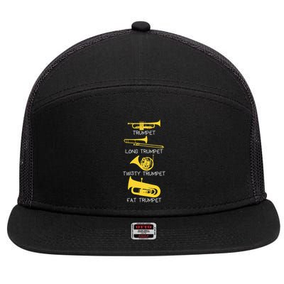 Types Of Trumpet Player  Marching Jazz Band 7 Panel Mesh Trucker Snapback Hat