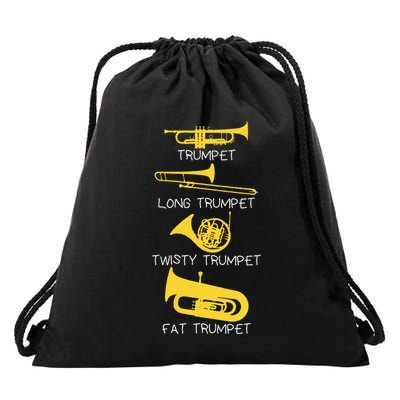 Types Of Trumpet Player  Marching Jazz Band Drawstring Bag