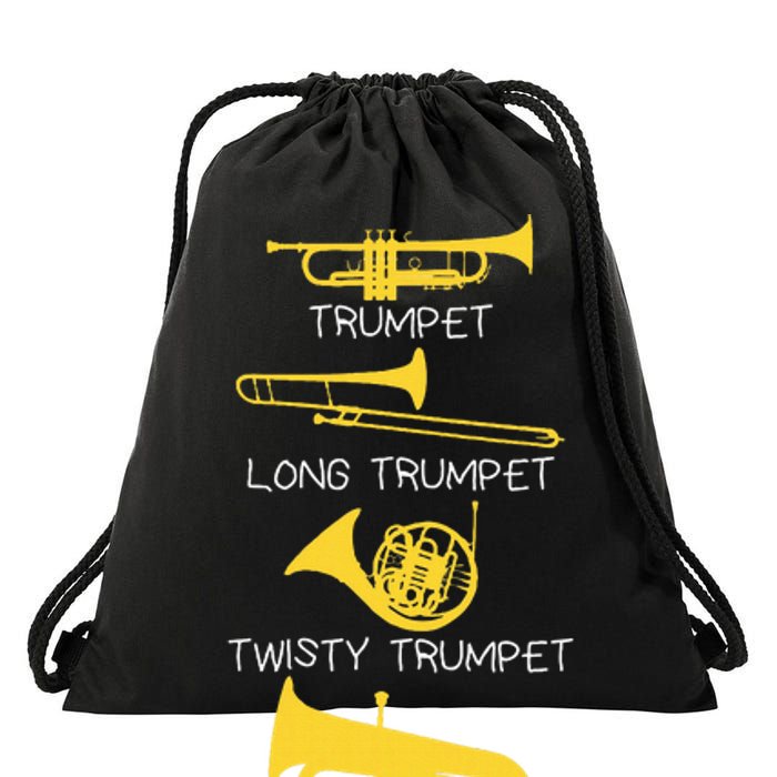 Types Of Trumpet Player  Marching Jazz Band Drawstring Bag