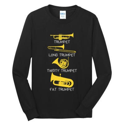 Types Of Trumpet Player  Marching Jazz Band Tall Long Sleeve T-Shirt