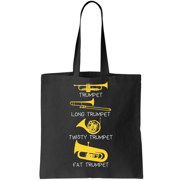 Types Of Trumpet Player  Marching Jazz Band Tote Bag