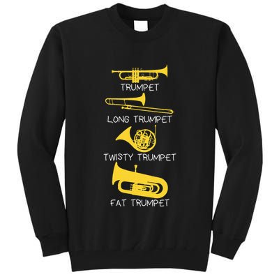 Types Of Trumpet Player  Marching Jazz Band Tall Sweatshirt