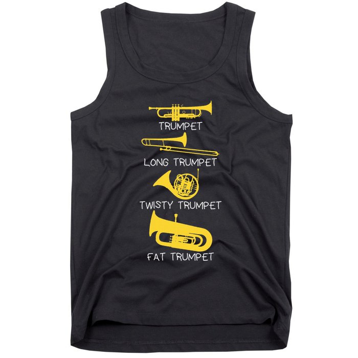 Types Of Trumpet Player  Marching Jazz Band Tank Top
