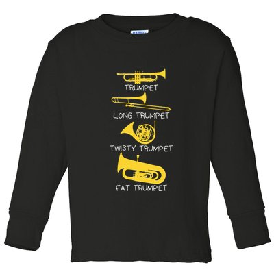 Types Of Trumpet Player  Marching Jazz Band Toddler Long Sleeve Shirt