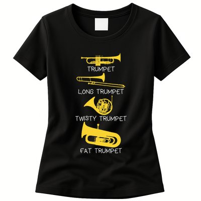 Types Of Trumpet Player  Marching Jazz Band Womens T-Shirt