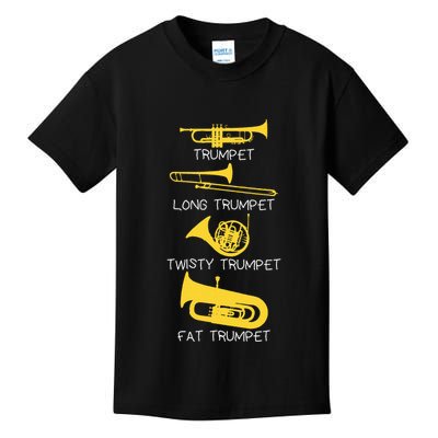 Types Of Trumpet Player  Marching Jazz Band Kids T-Shirt
