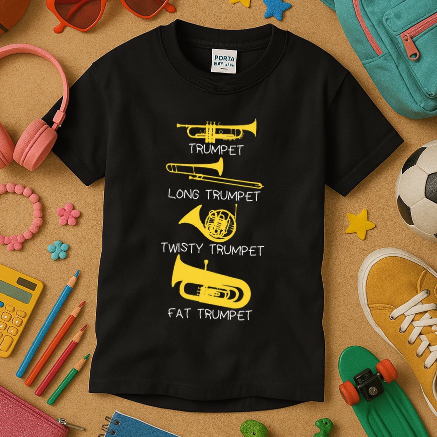 Types Of Trumpet Player  Marching Jazz Band Kids T-Shirt