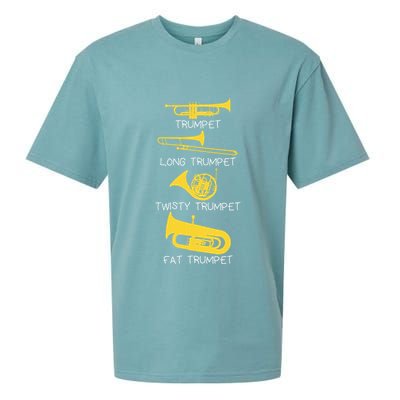 Types Of Trumpet Player  Marching Jazz Band Sueded Cloud Jersey T-Shirt
