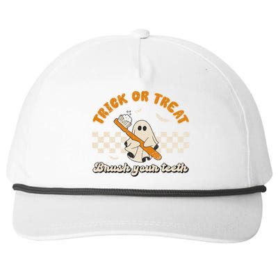 Trick Or Treat Brush Your Teeth Dentist Halloween Costume Gift Snapback Five-Panel Rope Hat