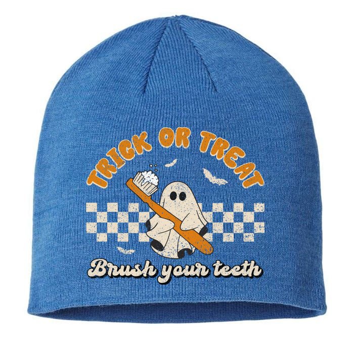 Trick Or Treat Brush Your Teeth Dentist Halloween Costume Gift Sustainable Beanie