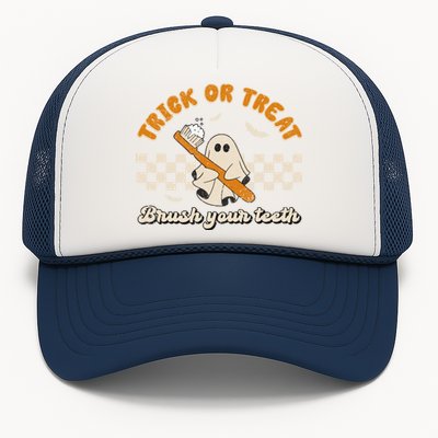 Trick Or Treat Brush Your Teeth Dentist Halloween Costume Gift Trucker Hat