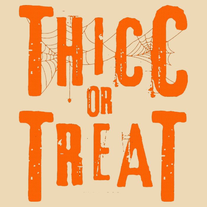 Thicc Or Treat Funny Halloween Workout Fitness Bodybuilding Bag