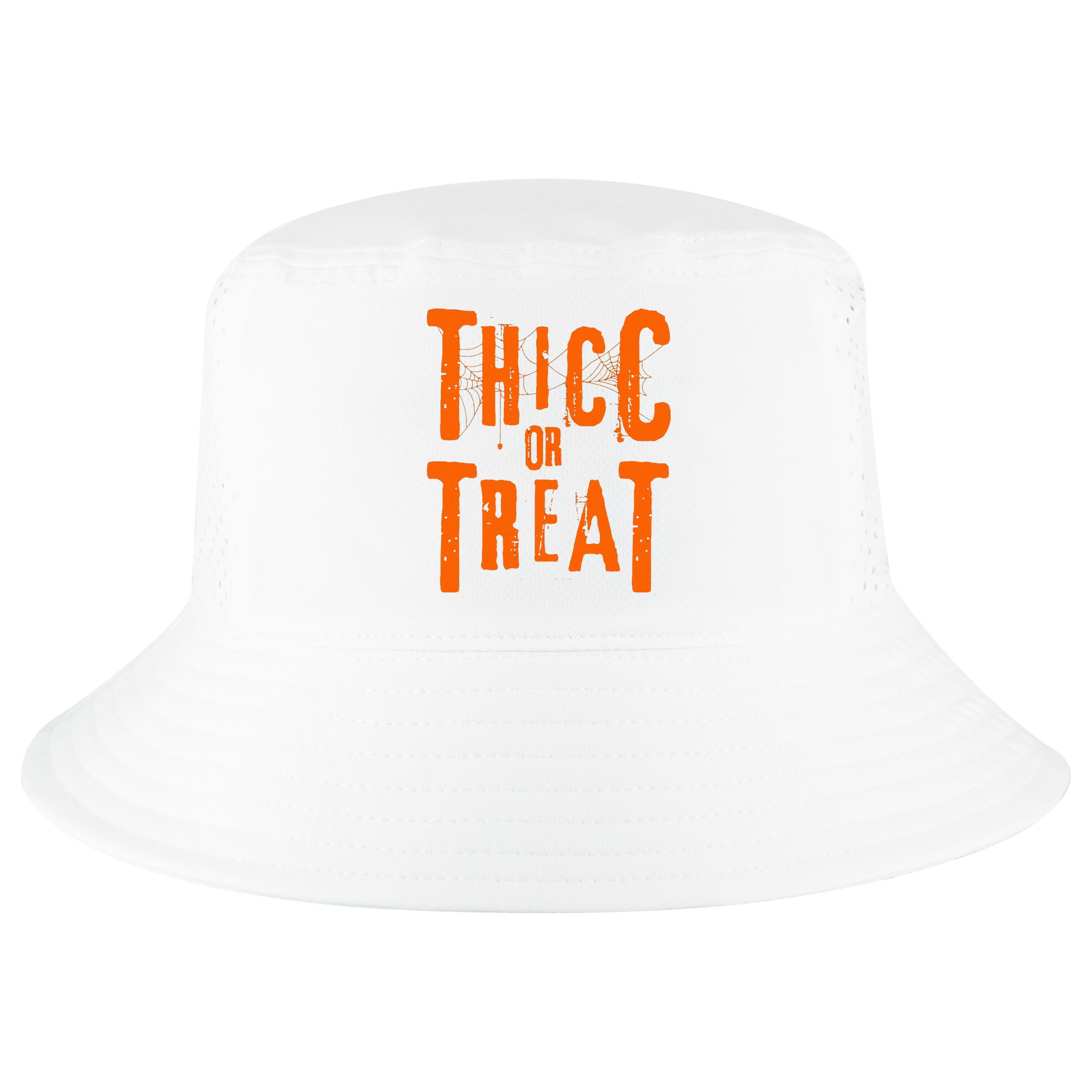 Thicc Or Treat Funny Halloween Workout Fitness Bodybuilding Cool Comfort Performance Bucket Hat