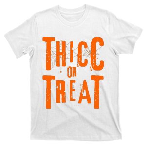 Thicc Or Treat Funny Halloween Workout Fitness Bodybuilding T-Shirt