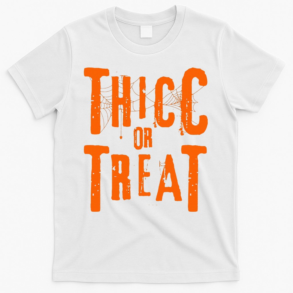Thicc Or Treat Funny Halloween Workout Fitness Bodybuilding T-Shirt
