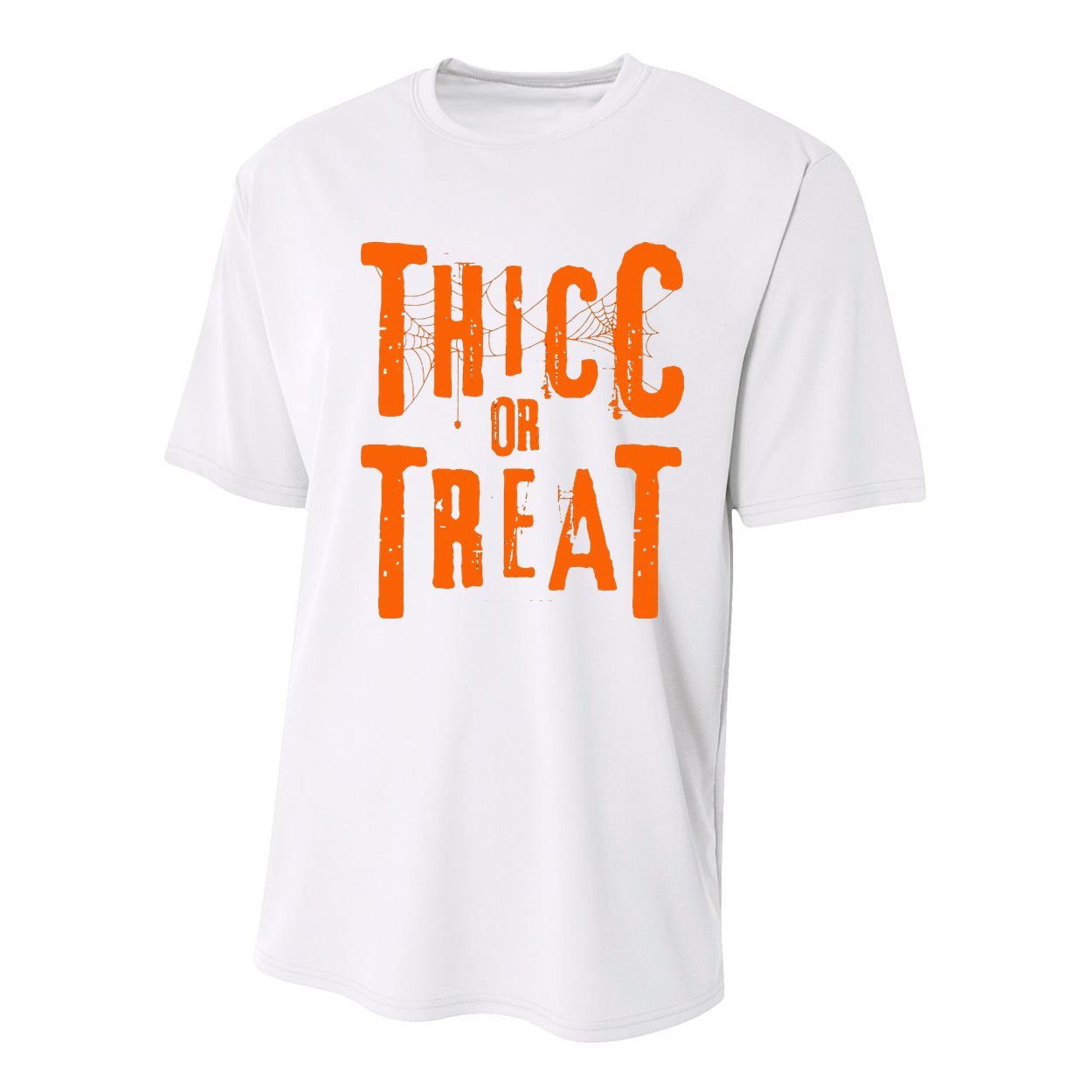 Thicc Or Treat Funny Halloween Workout Fitness Bodybuilding Youth Performance Sprint T-Shirt