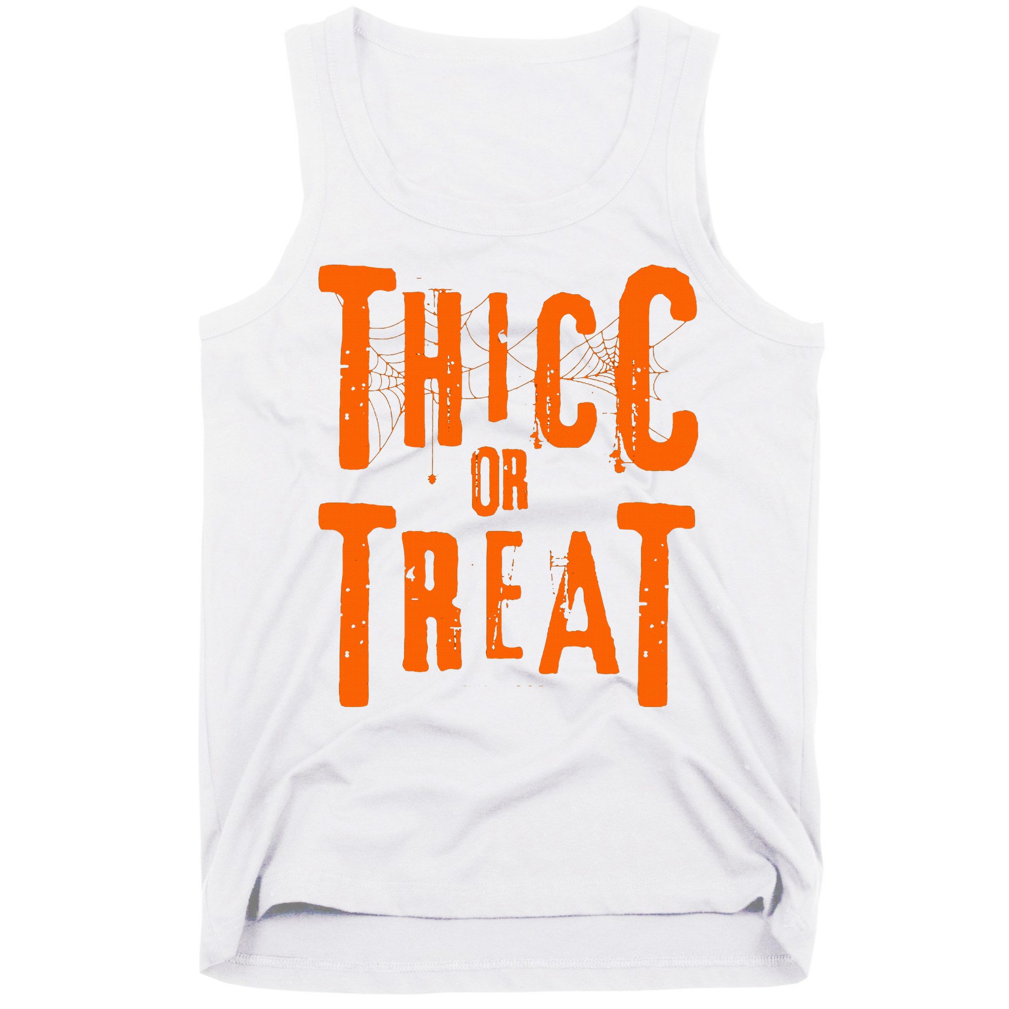 Thicc Or Treat Funny Halloween Workout Fitness Bodybuilding Tank Top