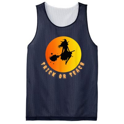 Trick Or Teach, Teacher Halloween, Classroom All Hallows Eve Mesh Reversible Basketball Jersey Tank