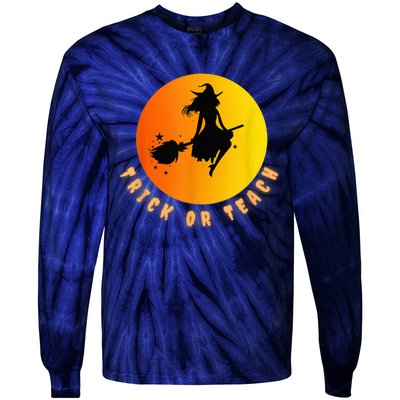 Trick Or Teach, Teacher Halloween, Classroom All Hallows Eve Tie-Dye Long Sleeve Shirt