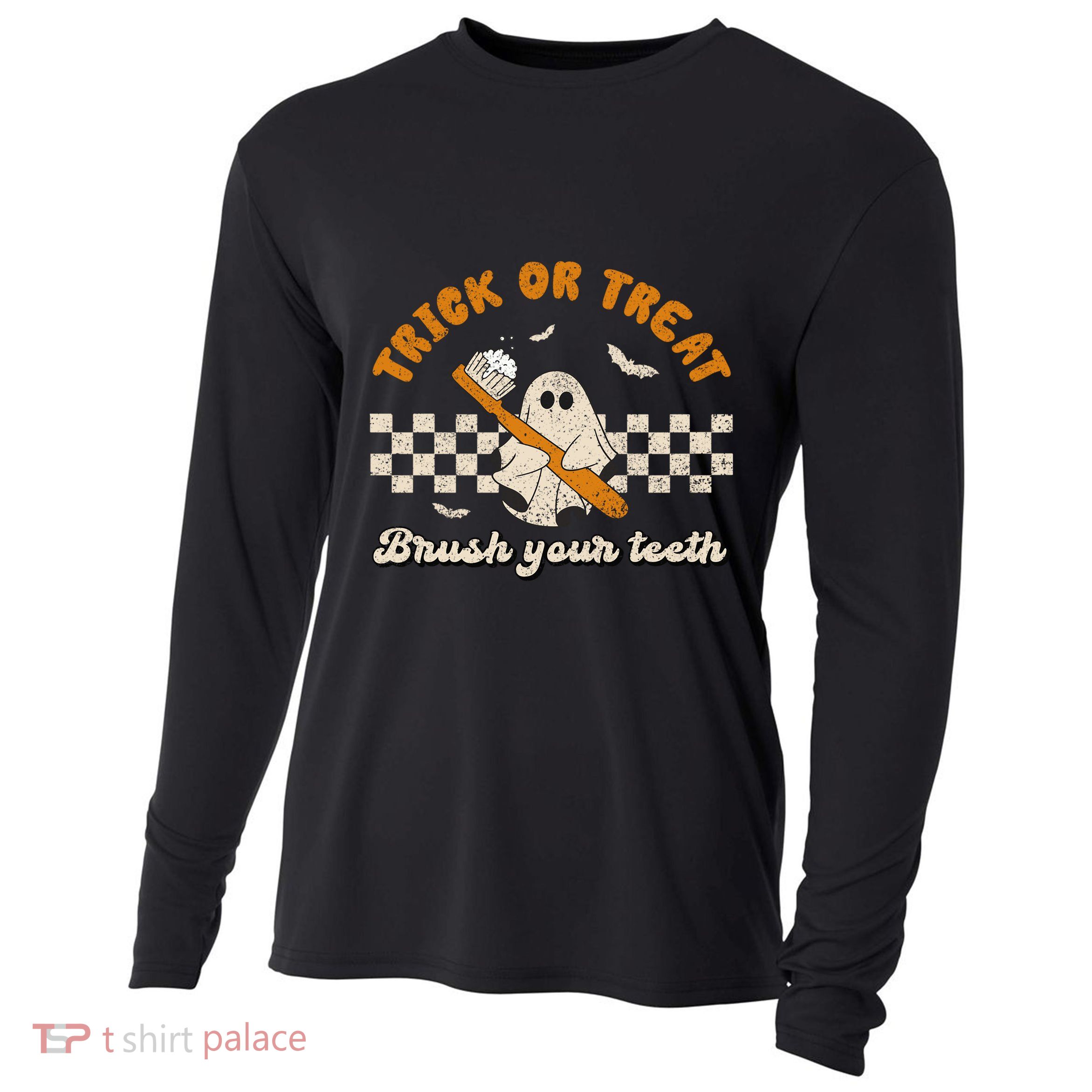 Trick Or Treat Brush Your Teeth Dentist Halloween Costume Gift Cooling Performance Long Sleeve Crew