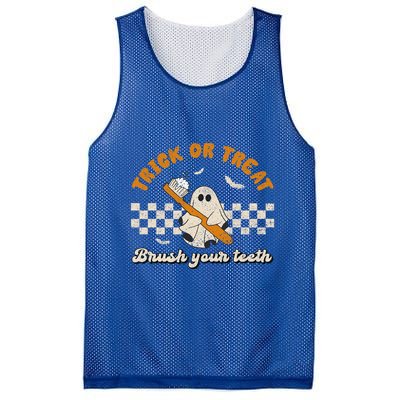 Trick Or Treat Brush Your Teeth Dentist Halloween Costume Gift Mesh Reversible Basketball Jersey Tank