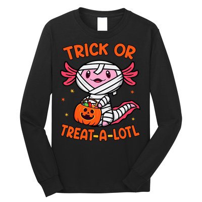 Trick Or Treat A Lotl Axolotl Halloween Costume Long Sleeve Shirt