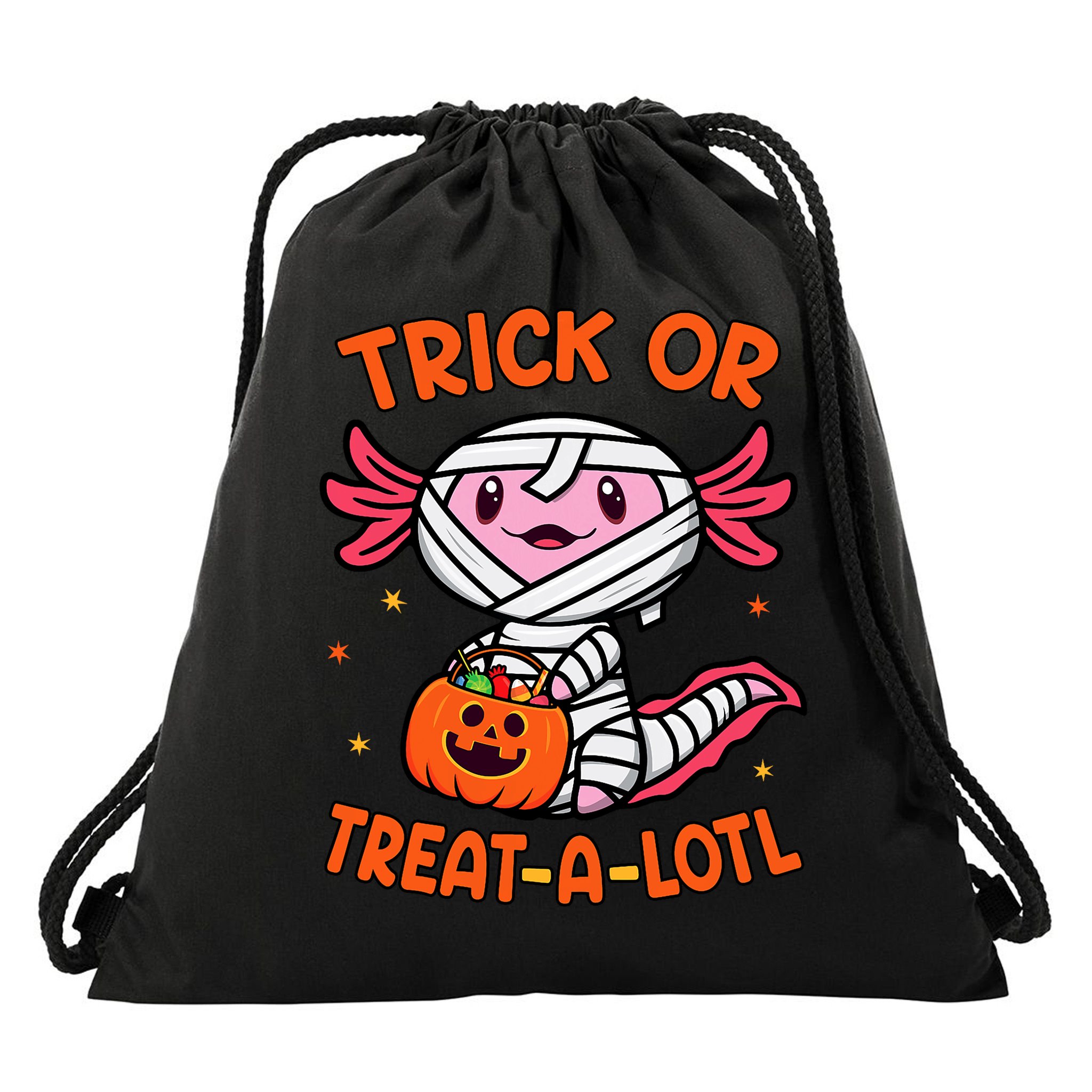 Trick Or Treat A Lotl Axolotl Halloween Costume Drawstring Bag