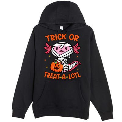 Trick Or Treat A Lotl Axolotl Halloween Costume Premium Pullover Hoodie