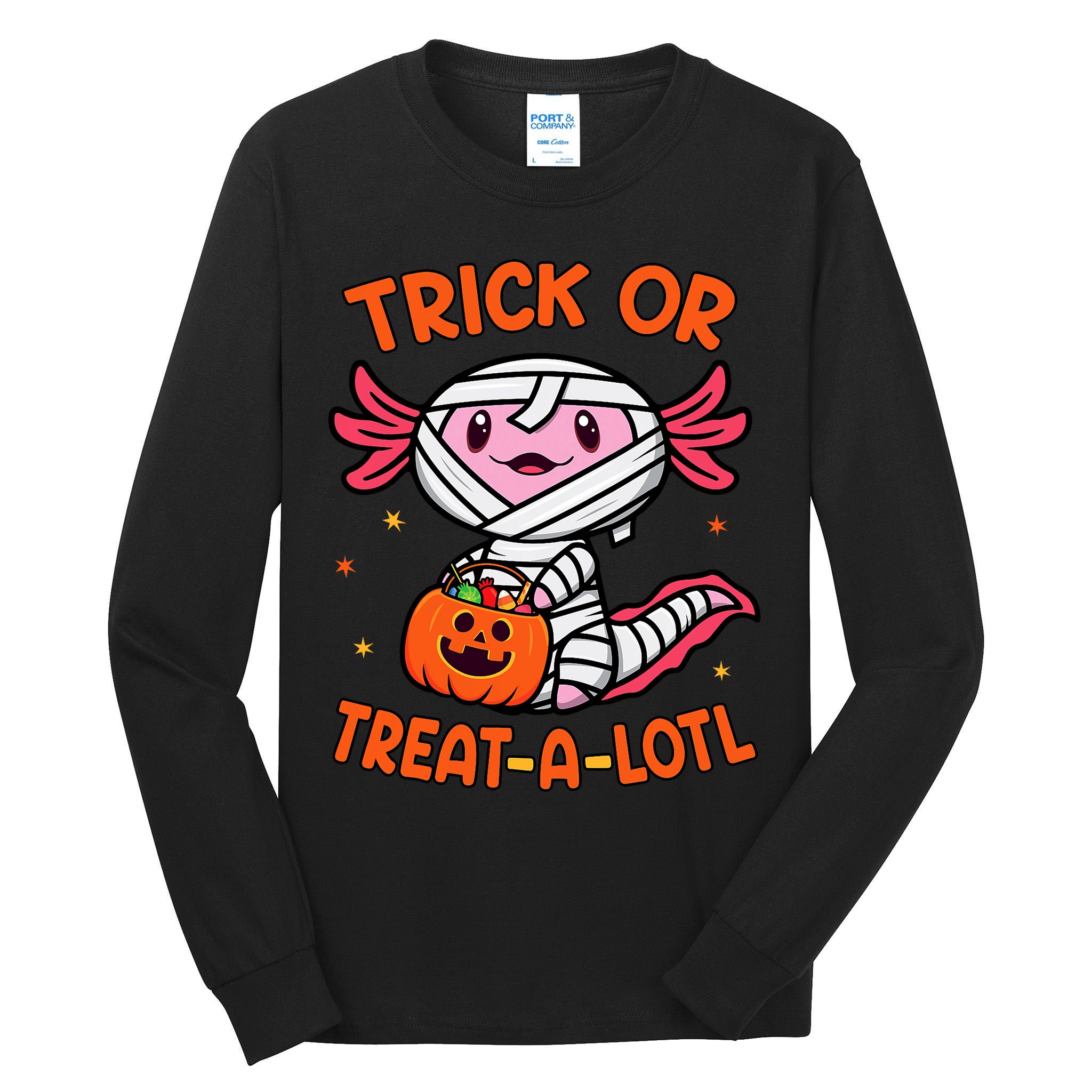 Trick Or Treat A Lotl Axolotl Halloween Costume Tall Long Sleeve T-Shirt