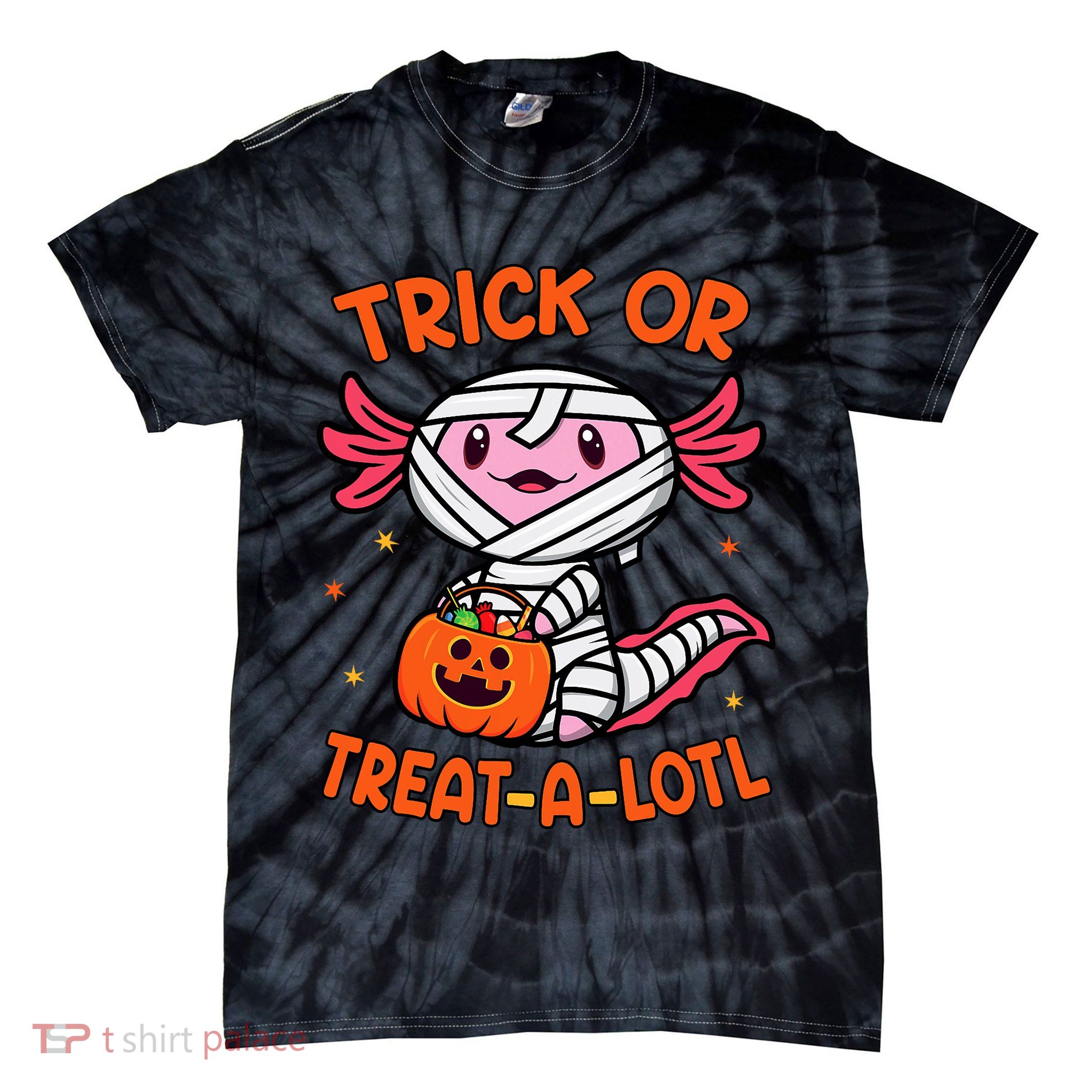 Trick Or Treat A Lotl Axolotl Halloween Costume Tie-Dye T-Shirt