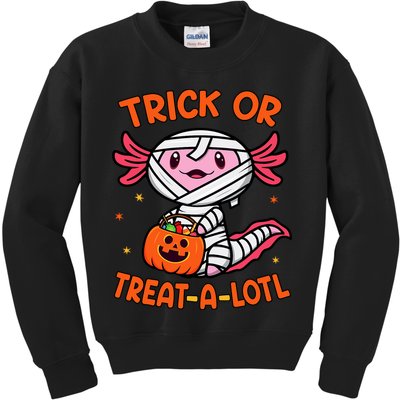 Trick Or Treat A Lotl Axolotl Halloween Costume Kids Sweatshirt