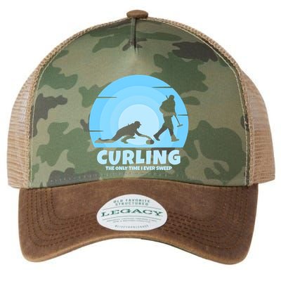 The Only Time I Ever Sweep Curling Player On Funny Curling Gift Legacy Tie Dye Trucker Hat