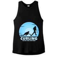 The Only Time I Ever Sweep Curling Player On Funny Curling Gift Ladies PosiCharge Tri-Blend Wicking Tank