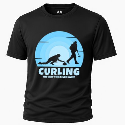 The Only Time I Ever Sweep Curling Player On Funny Curling Gift Performance Shirt
