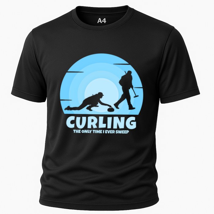 The Only Time I Ever Sweep Curling Player On Funny Curling Gift Performance Shirt