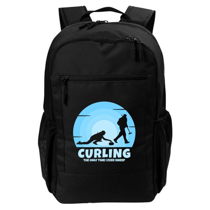 The Only Time I Ever Sweep Curling Player On Funny Curling Gift Backpack