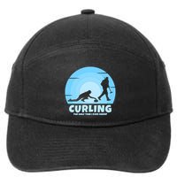 The Only Time I Ever Sweep Curling Player On Funny Curling Gift 7-Panel Snapback Hat