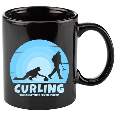 The Only Time I Ever Sweep Curling Player On Funny Curling Gift 11oz C Handle Ceramic Mug