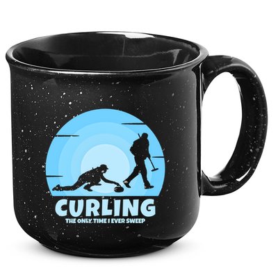 The Only Time I Ever Sweep Curling Player On Funny Curling Gift 15oz Campfire Ceramic Mug