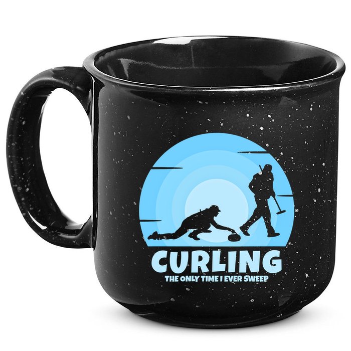 The Only Time I Ever Sweep Curling Player On Funny Curling Gift 15oz Campfire Ceramic Mug