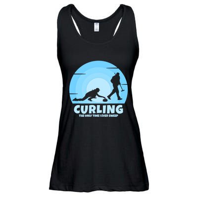 The Only Time I Ever Sweep Curling Player On Funny Curling Gift Ladies Essential Flowy Tank